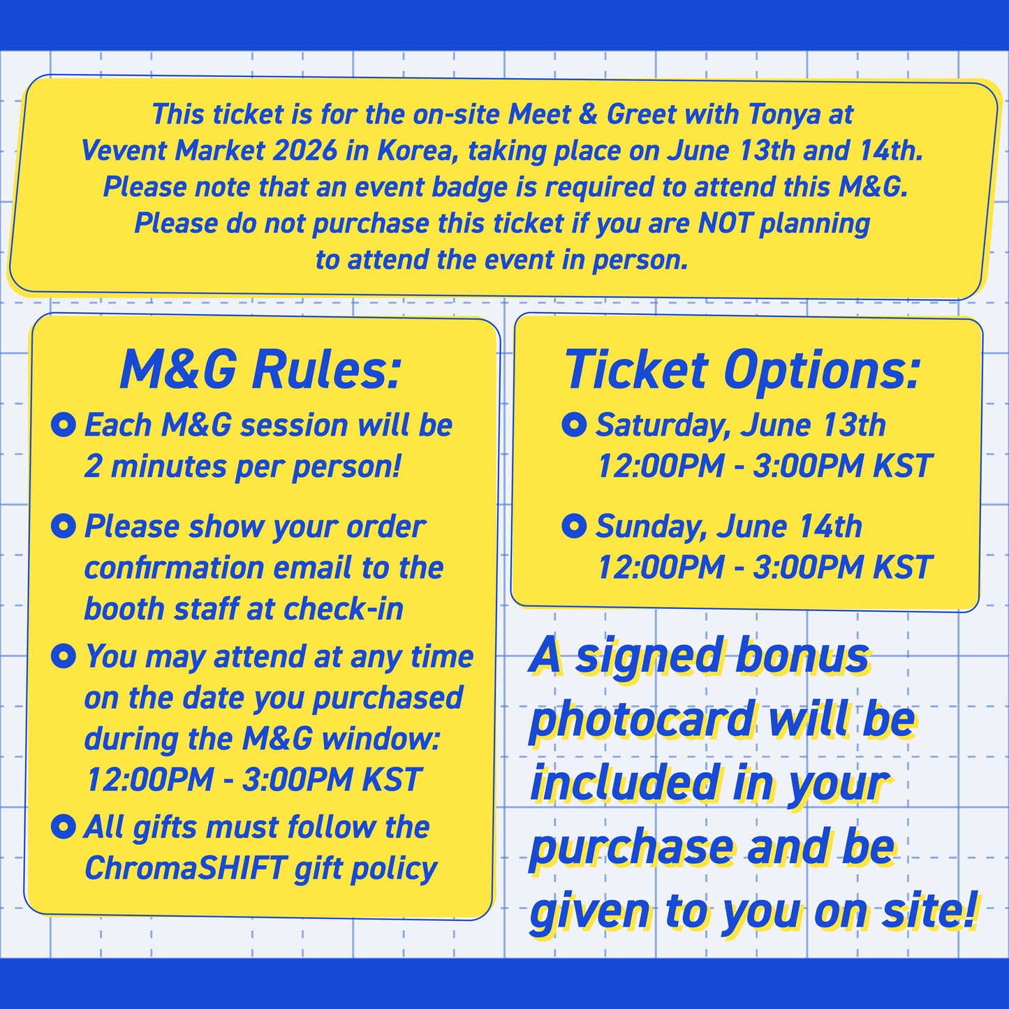 Shabel Tonya Vevent Market M&G Ticket June 13 & 14